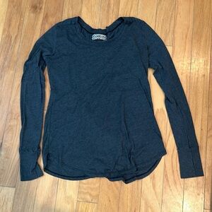 Groceries apparel nwot long sleeve tee polyester cotton made in USA grey gray S